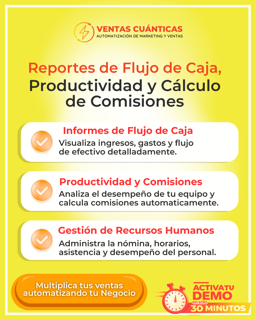 Reportes de Flujo de Caja, Productividad y Cálculo de Comisiones